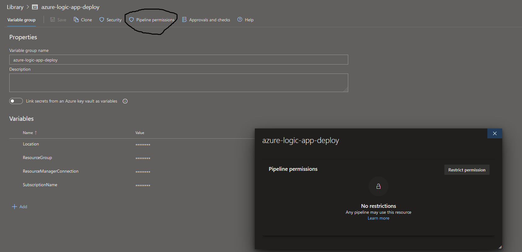Azure Devops - Variable Groups - Pipeline Permissions