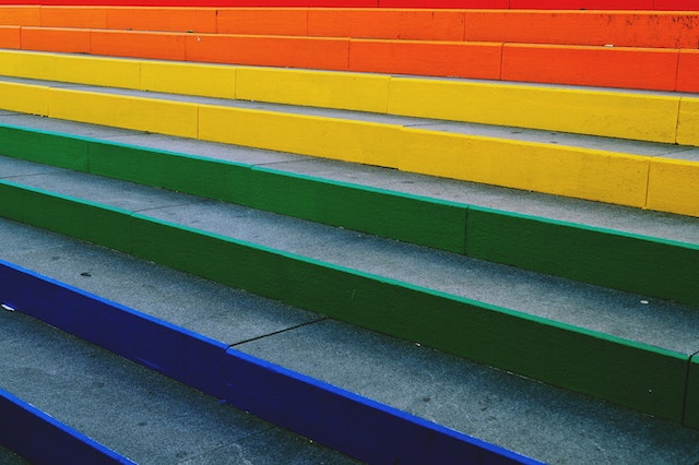 rainbow coloured steps