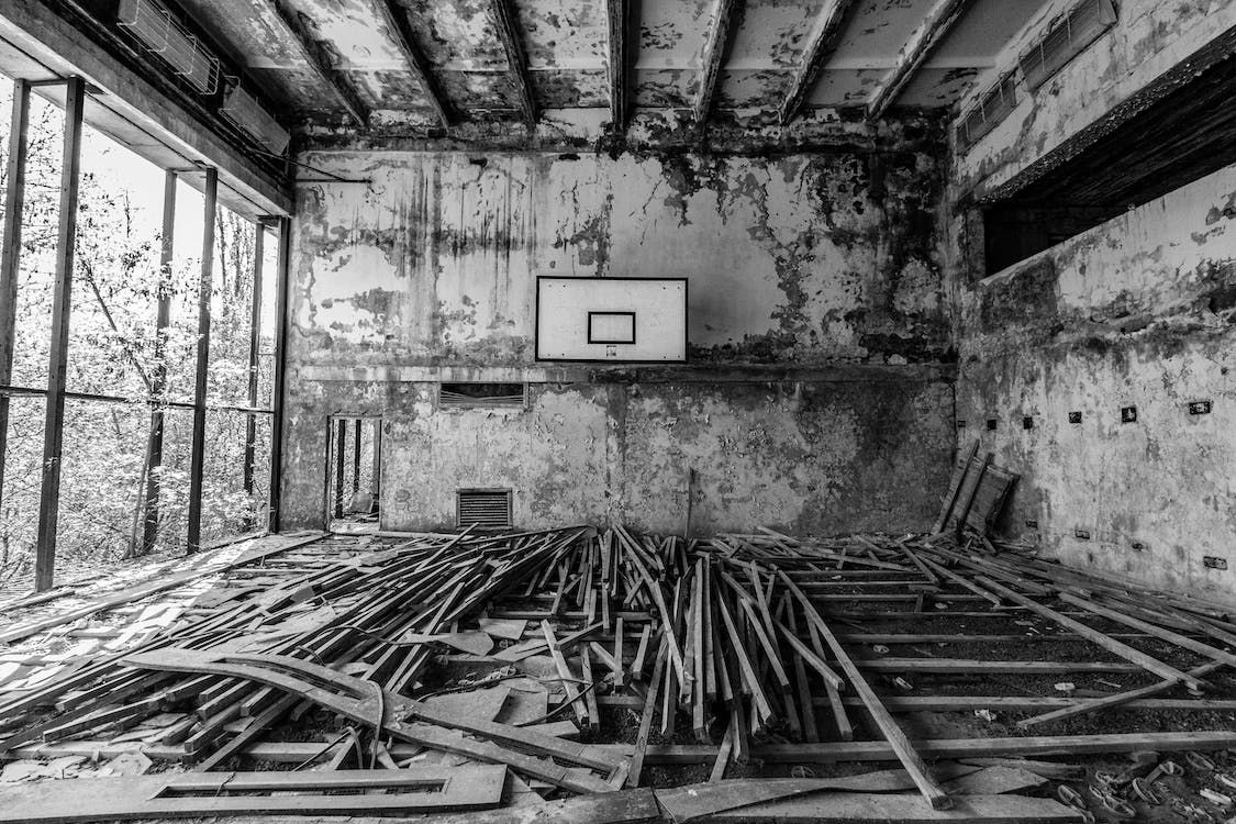 Abandoned sports center at Csernobil, Kijevi terület, Ukrajna