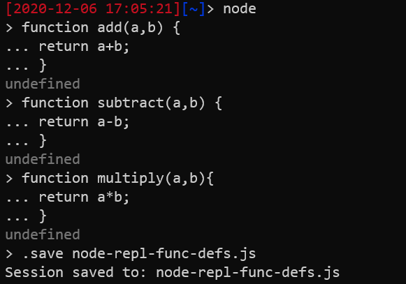 save used to save functions into a file